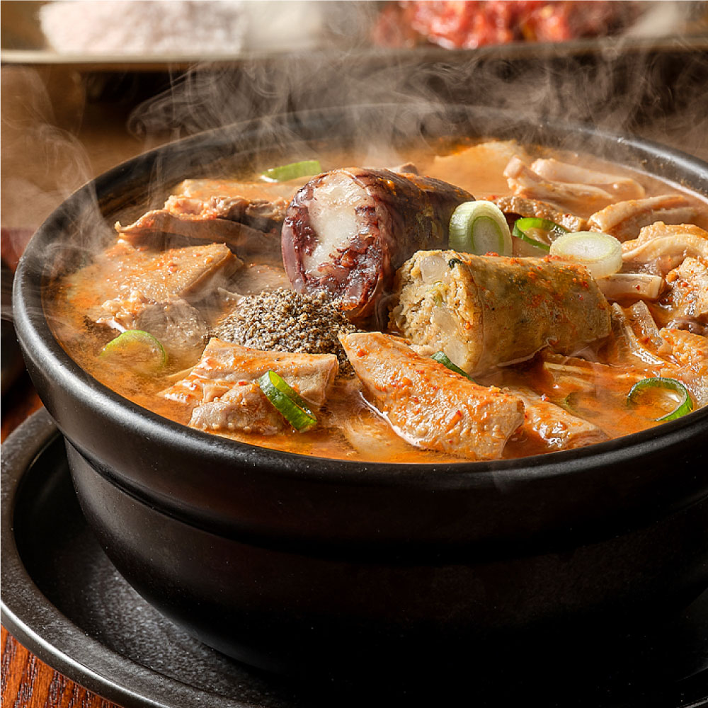 전국구 맛집 수백당 얼큰순대국 고기많은 국물진한 부산식 얼큰순대국 택배 : 수백당