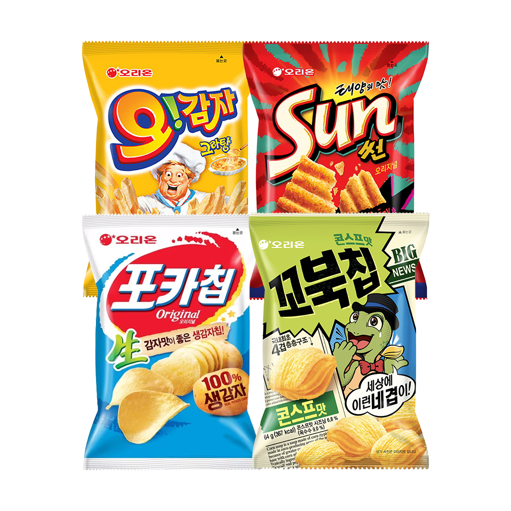 오리온 최고 스낵 4묶음 170g x 3개 : 삼원상사몰