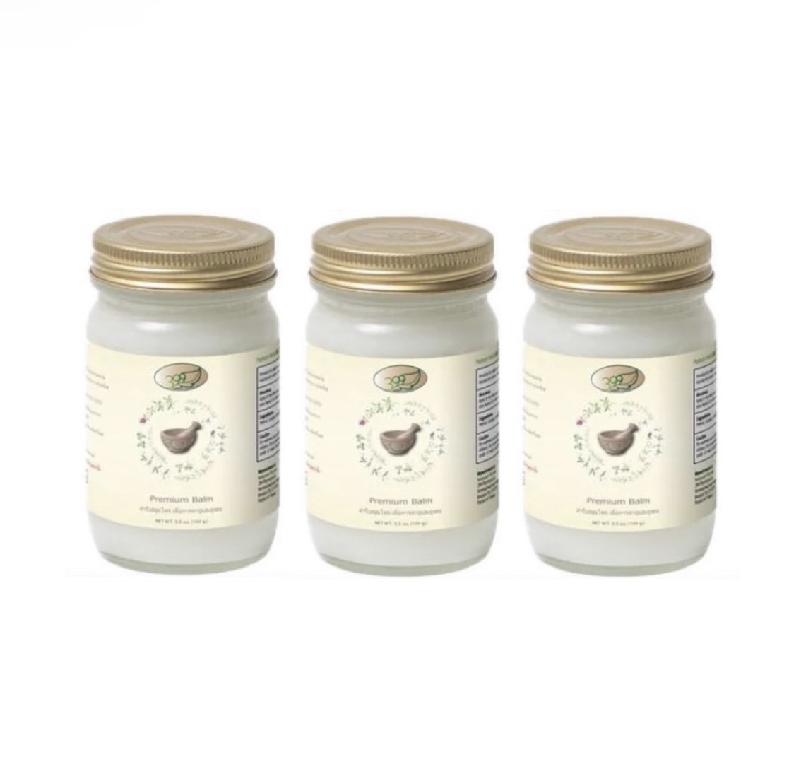 [태국] 399 삼구구 화이트 화이트 허브 아로마 테라피 마사지 밤 야몽 100g x 3개 : 코브상사