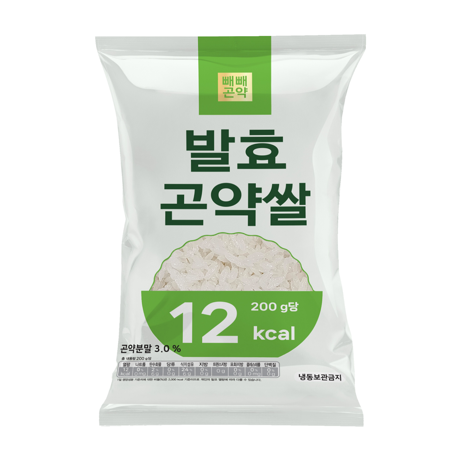 100g당 6kcal  빼빼곤약 발효곤약쌀 200g 5팩 : 곤약