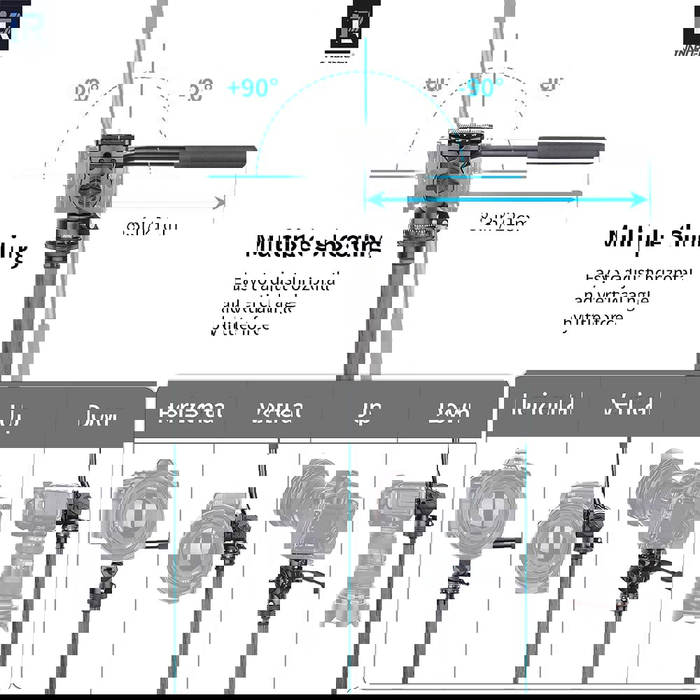 이노렐 삼각대 유체 헤드 미니 플레이트 암 8.8파운드/4KG 및 최대 퀵 메탈 F10 : 노바팩토리몰