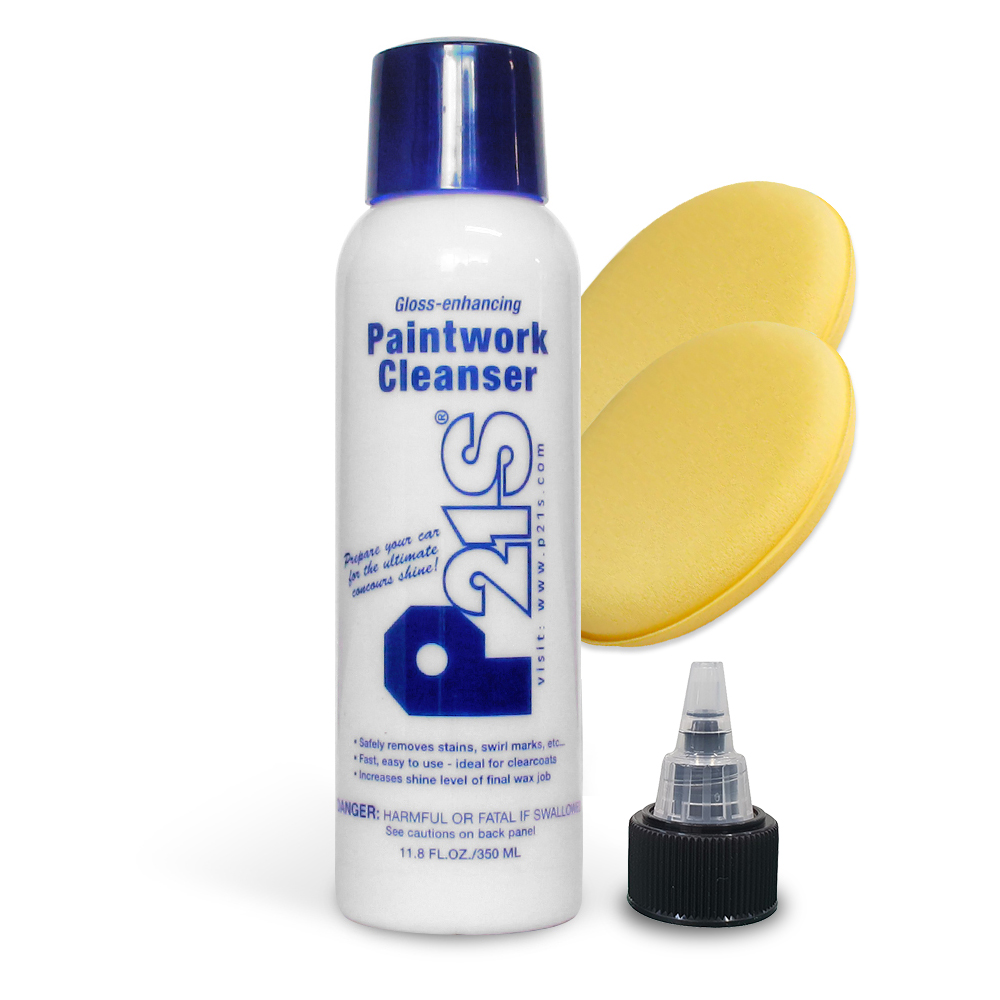 P21S 글로스 인핸싱 페인트워크 클렌저 350ml+24파이 뾰족캡+왁싱 스펀지 2개 : 주식회사 오토왁스