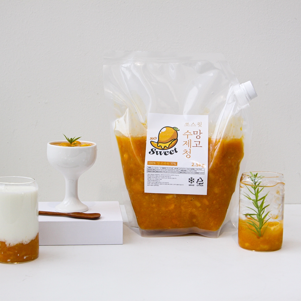 과일청 수제 딸기청 딸기라떼 까페용 대용량 홈까페 500g-1kg 망고청 패션후르츠청 : 쥬쥬스픽