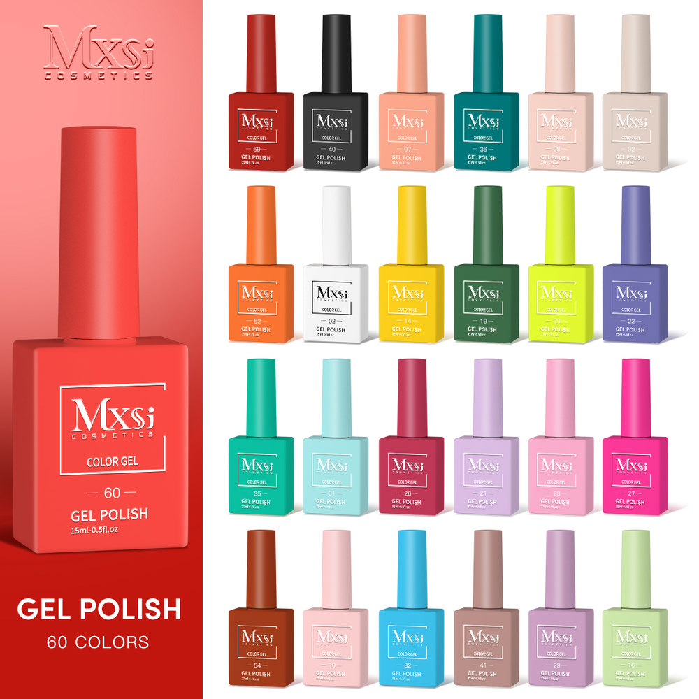 Mxsi 15ml 젤 매니큐어 네온 브라운 로얄 블루 래커 탑 바니시 누드 그린 네일 아트 Pastal 코트 세트되지 않음 레드 UV : 엔에이CP