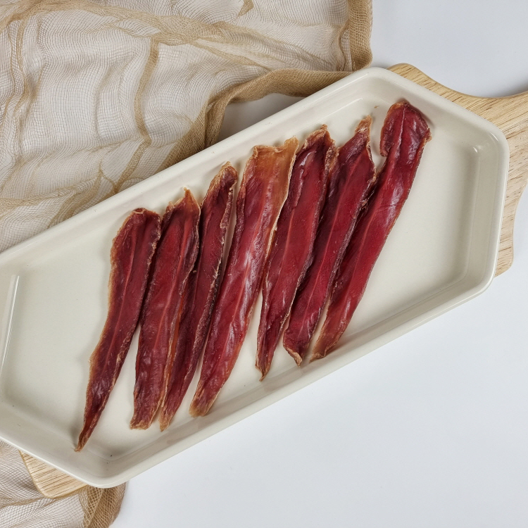 도기머기 강아지 수제간식 쫄깃 오리안심 육포 50g 저알러지 부드러운 말랑한 저키 : 도기머기