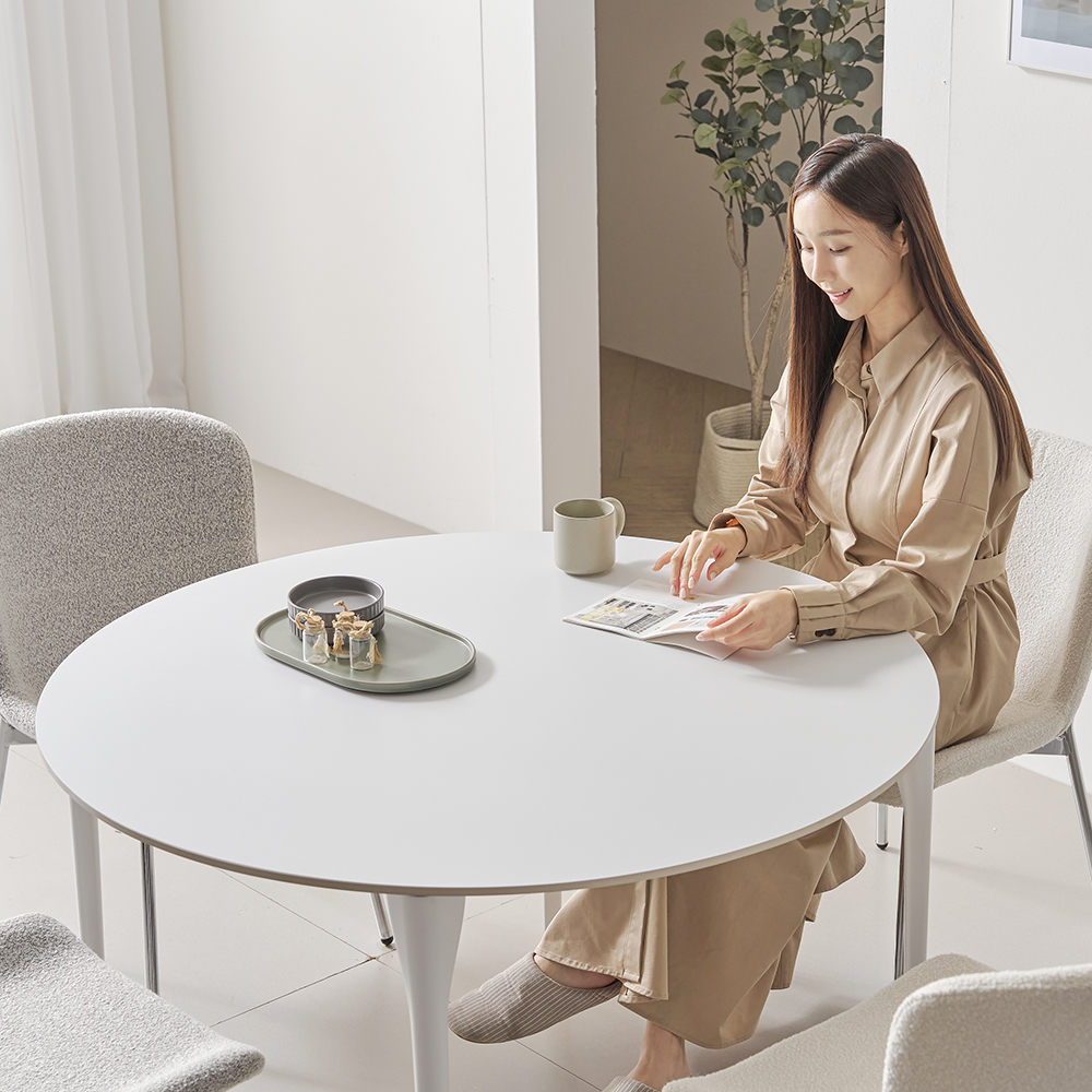 밀키 원형 세라믹 식탁 테이블 4인용 1100 포세린 카페 원형탁자 화이트 : 아이퍼스