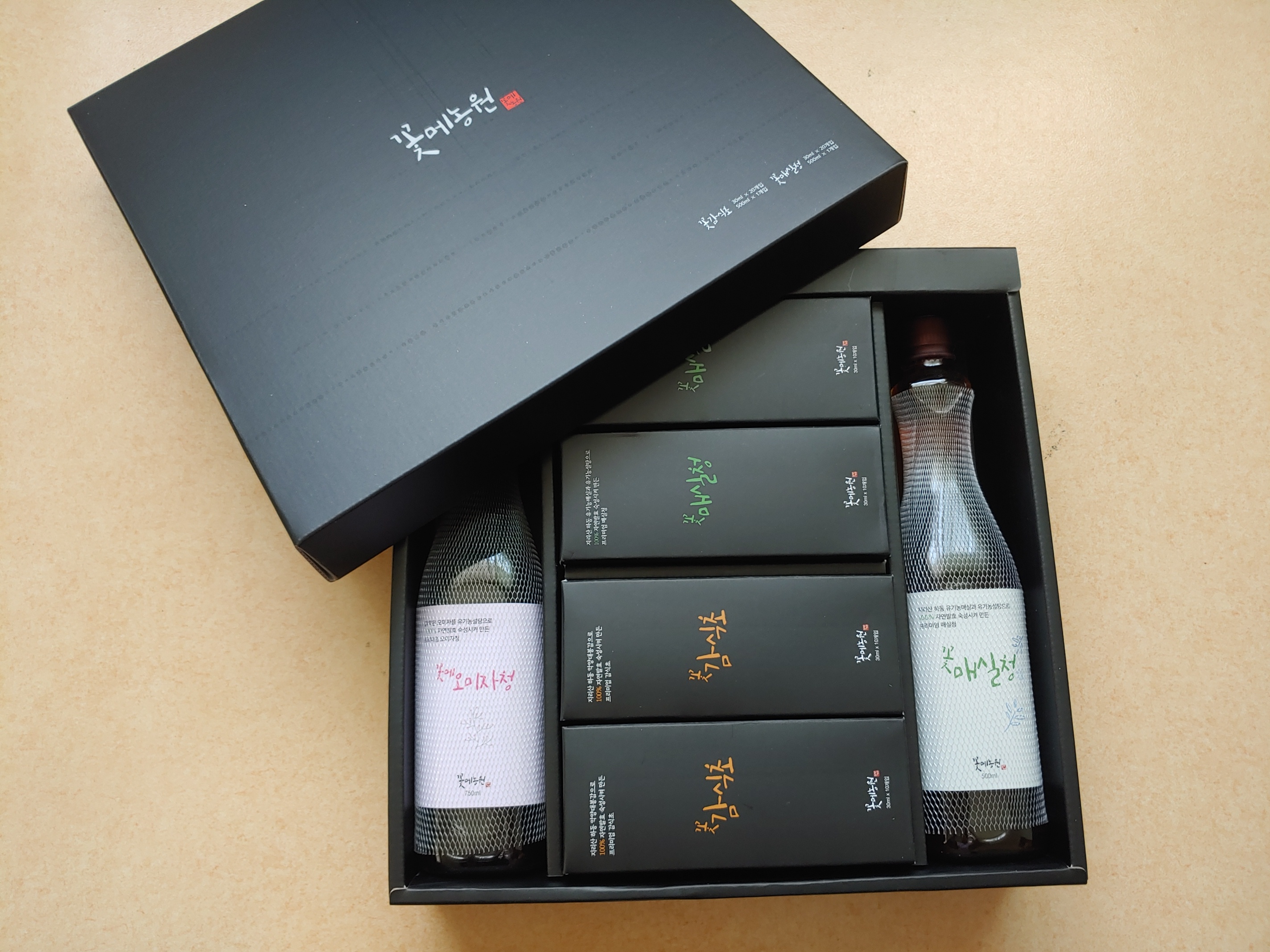 오미자 청초 세트(오미자500ml,매실청500ml,매실청스틱20개,감식초스틱20개) : 올림 OLLIM