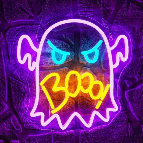 할로윈 네온 사인 호박 랜턴 LED 라이트 업 표지판, USB 전원 파티 장식, 으스스한 부 벽 선물 : 구대1등 장사장6
