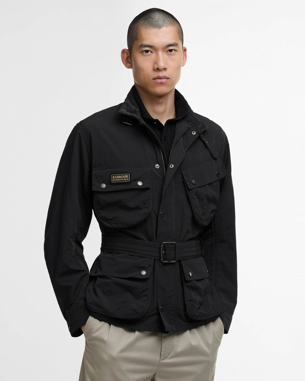 바버 인터네셔널  컴템포러리 A7 샤워프루프  방수 논왁스 자켓 블랙 Barbour International Contemporary A7 Showerproof Jacket... 