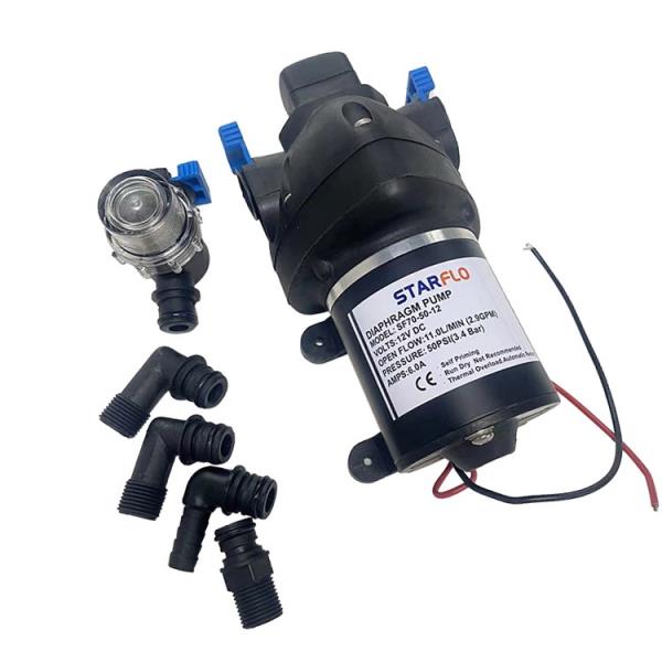마이크로 워터 펌프 다이어프램 자급식 부스터, DC RV 충전 기계, 12V, : SS-유통
