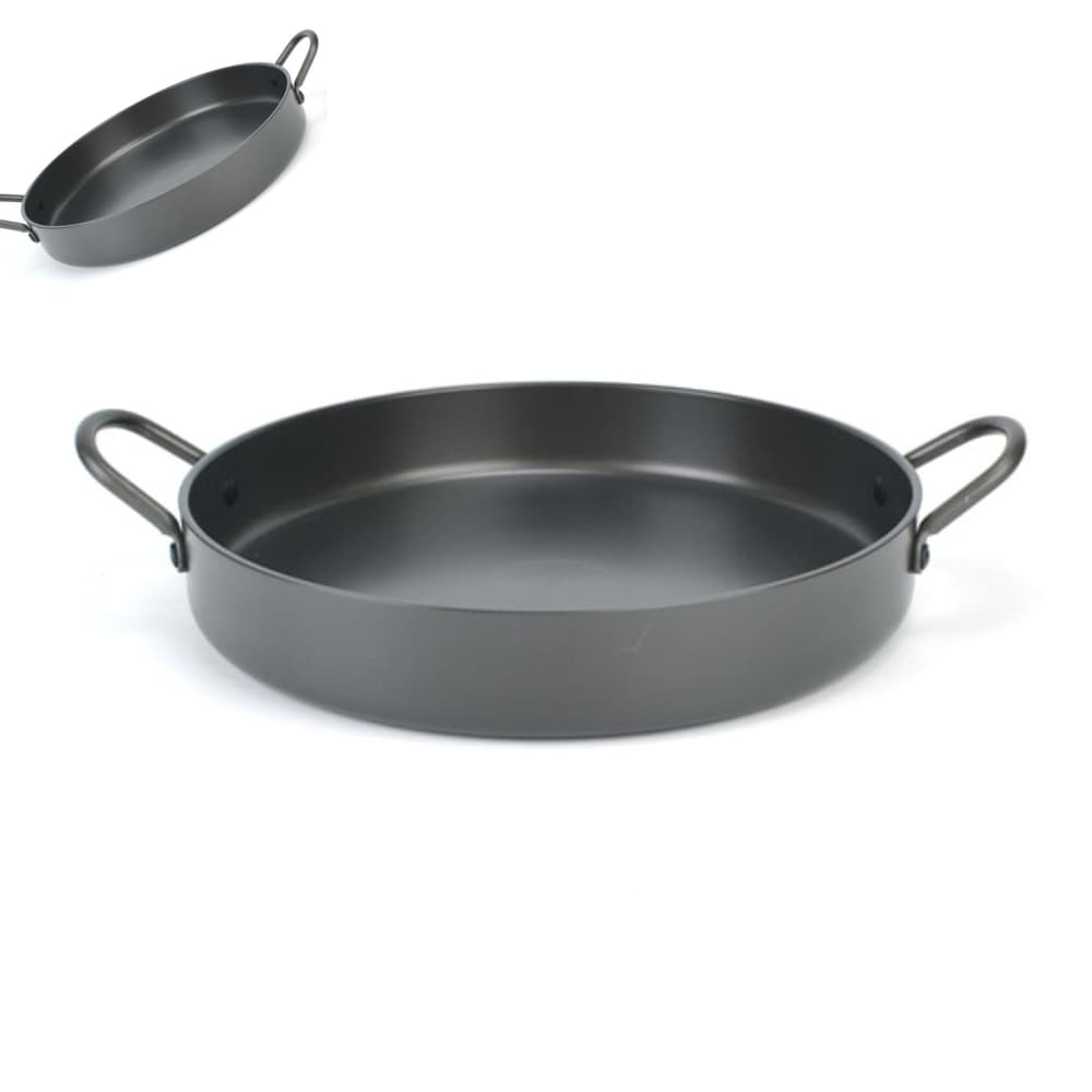 구햐 경질 닭갈비팬 볶음팬 철판 춘천닭갈비 원형 가정용고기불판 : 구차상점