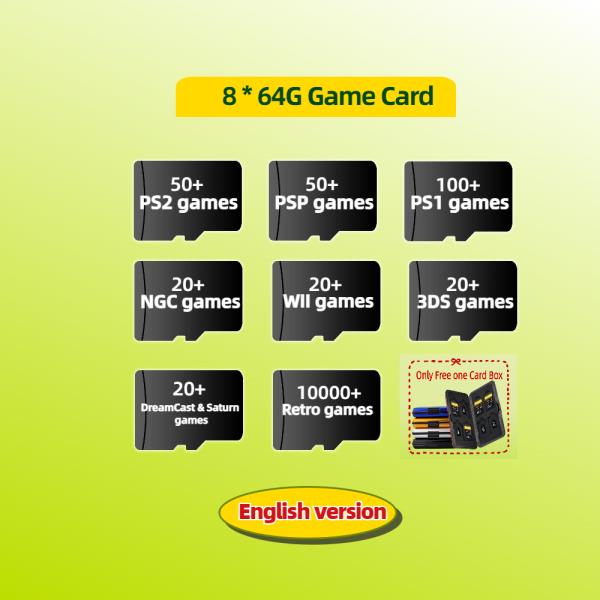 Retroid 3 Plus + 영어 버전 용 메모리 게임 카드 안드로이드 콘솔 64G : 한강무역상사13