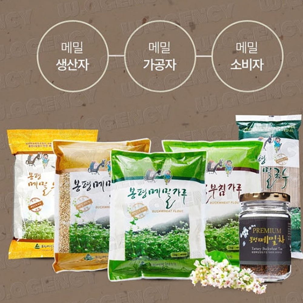 메밀묵가루 국내산 100% 봉평 1kg 묵무침 묵사발 만들기 : 손주몰