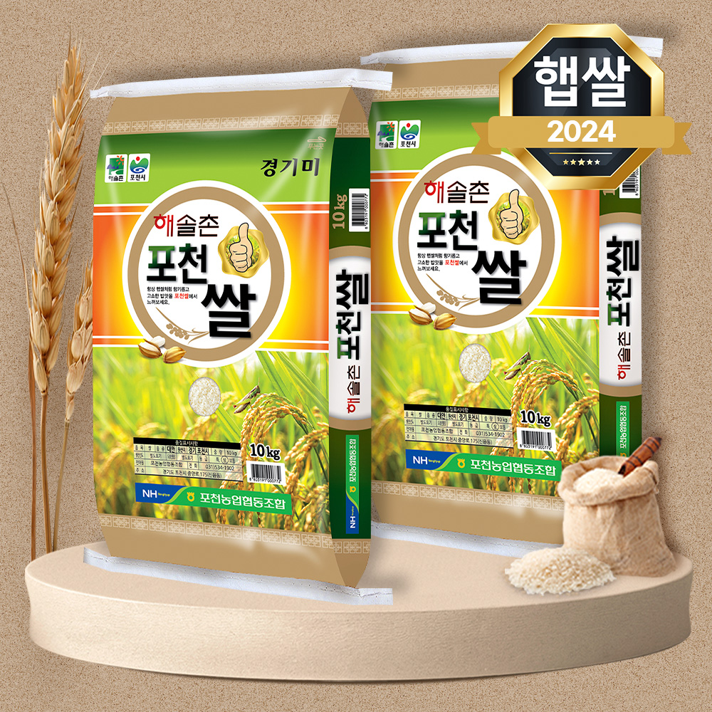 푸드앤픽 해솔촌 포천쌀 경기미 포천농협 10kg, 2개 : 푸드앤픽