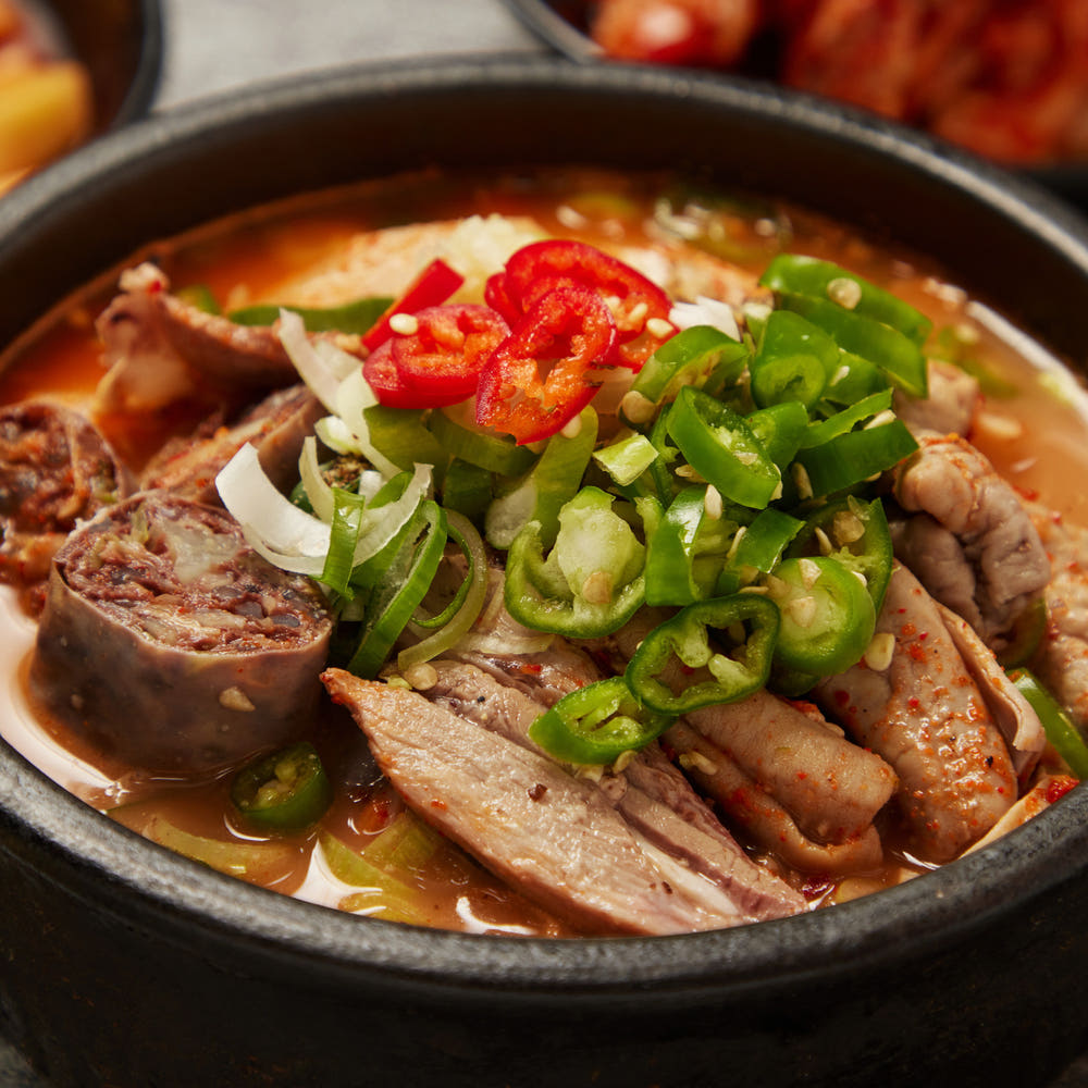 수원 지동시장 밀알왕순대 얼큰순대국 순대국밥 살코기+순대, 860g, 1개 : 인생식탁