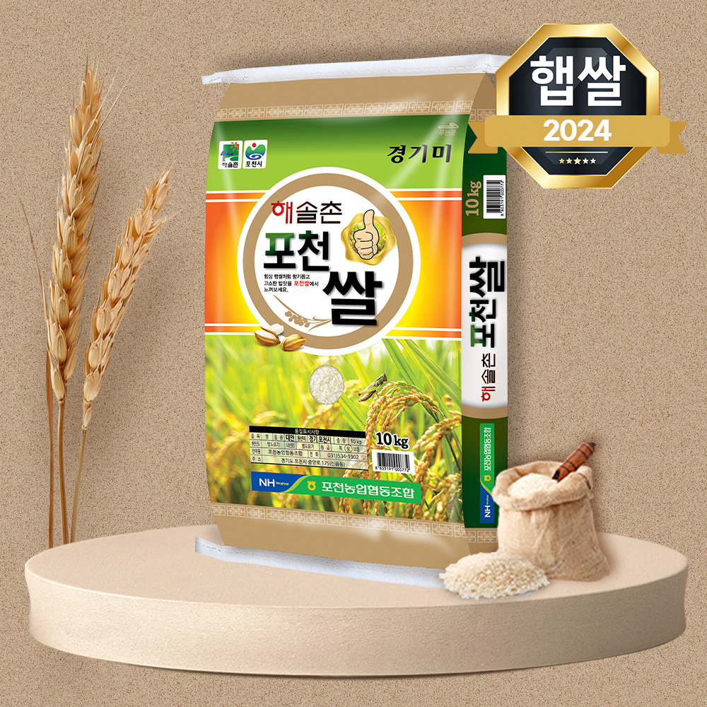 푸드앤픽 해솔촌 포천쌀 경기미 포천농협 10kg, 1개 : 푸드앤픽