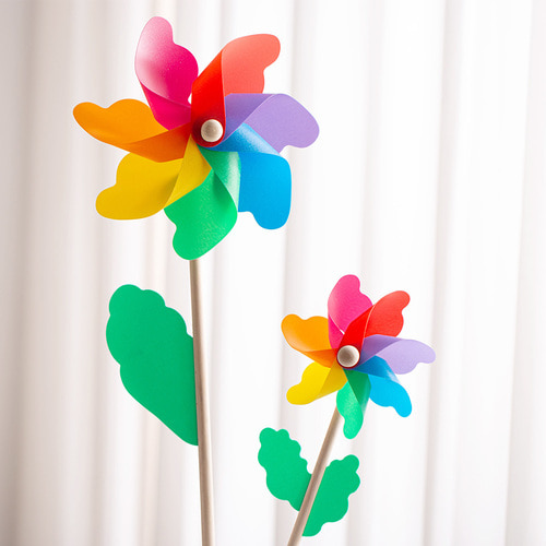 무지개 바람개비 소(머리지름 12cm) : 데코봉봉