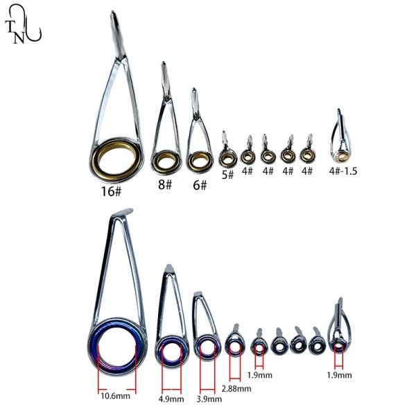 TN28 9Pcs 세트 스피닝 UL 낚시대 가이드 스테인레스 스틸 세라믹 링 수리 어셈블리 DIY : 송정 상사
