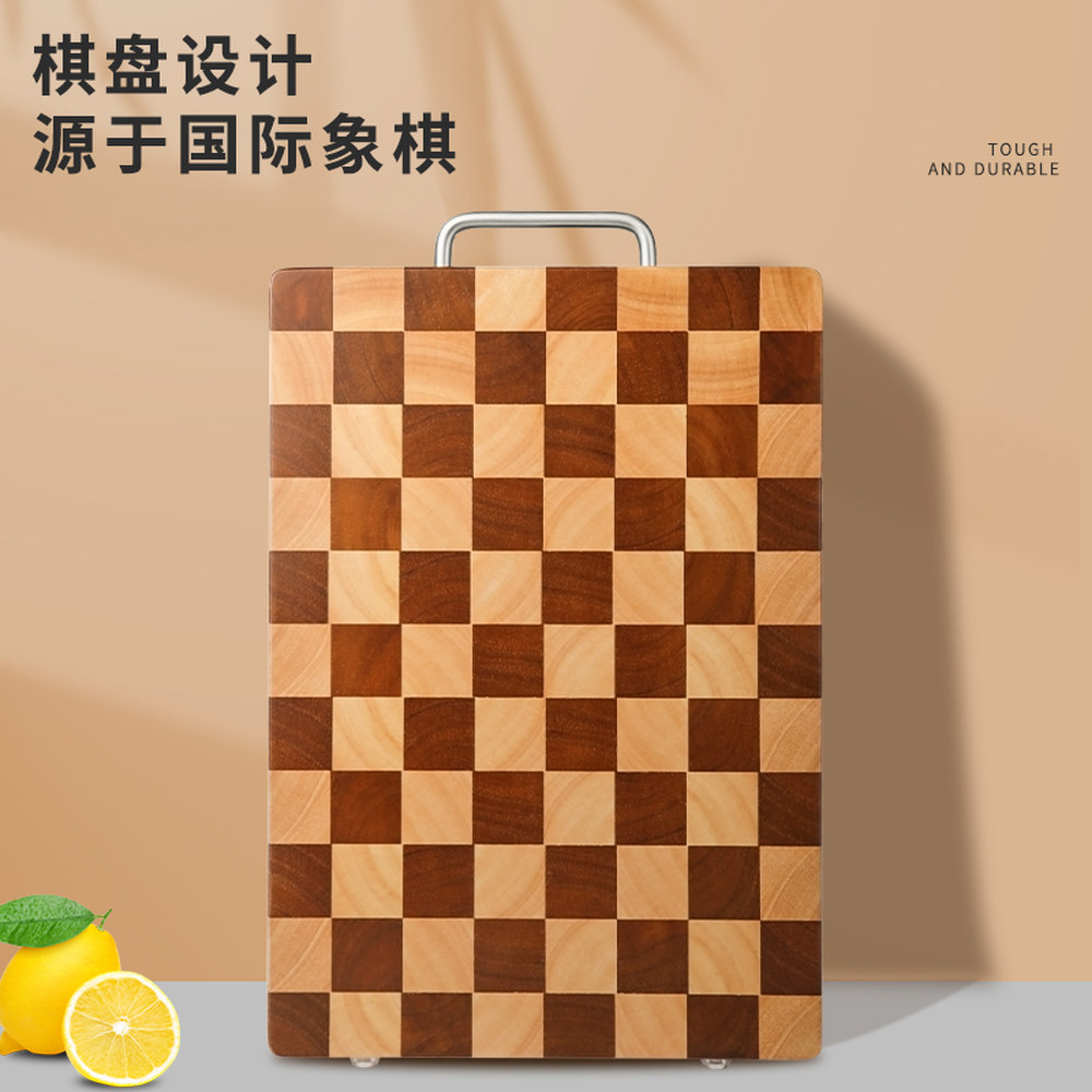 엔드그레인도마 편백나무도마 체크 원형 방지 수제 엔드그레인 체스 호두나무 무늬 미니 보드 25 16 2 5cm : 벨루어 마켓