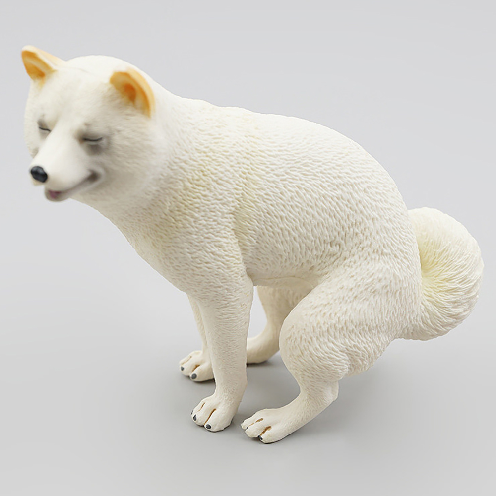 황구 백구 강아지 모형 10.5cm 2색 모조 동물 인형 장식 연출 소품 전시 피규어 : 더리얼스엠데코