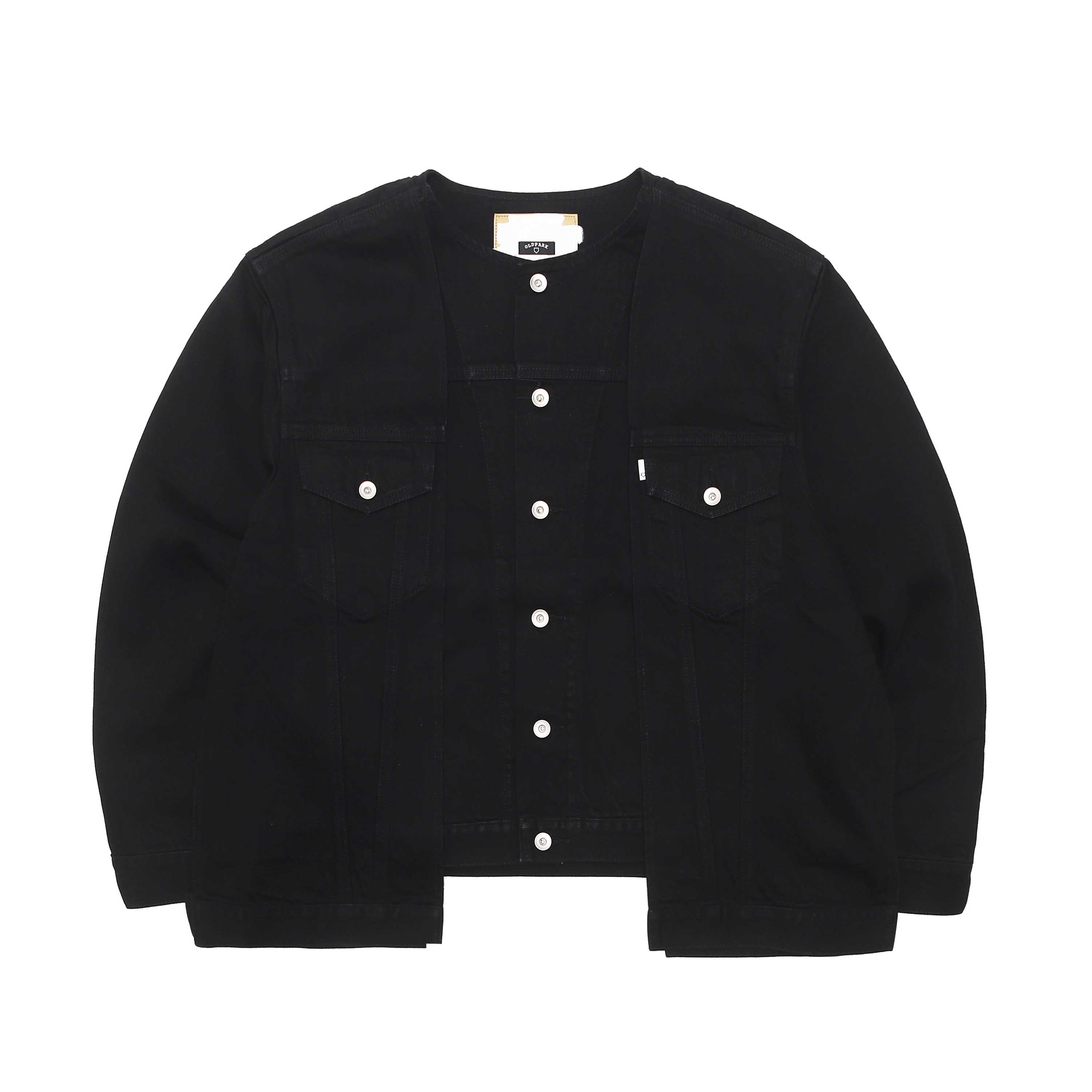 [국내배송] OLD PARK LAYERED DENIM JACKET - BLACK 올드파크 데님 자켓 : 블루스맨