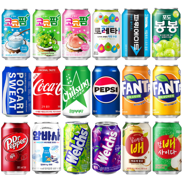뚱캔 업소용 코카콜라 펩시 칠성사이다 갈아만든배 355ml 각 6캔씩 24캔 도매 캔음료 : 최강몰
