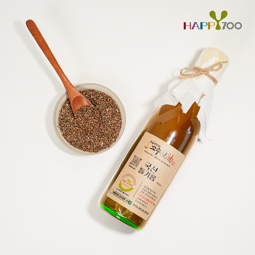 [평창군수품질인증] 국산들기름 100%  350ml + 국산통들깨 그라인더세트 : 부흥방앗간 꼬수워유