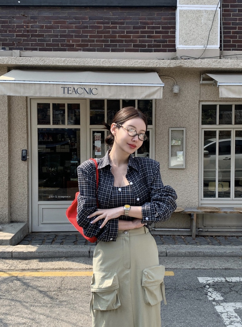 레브시티 스트링체크남방 4컬러 : 트렌무드
