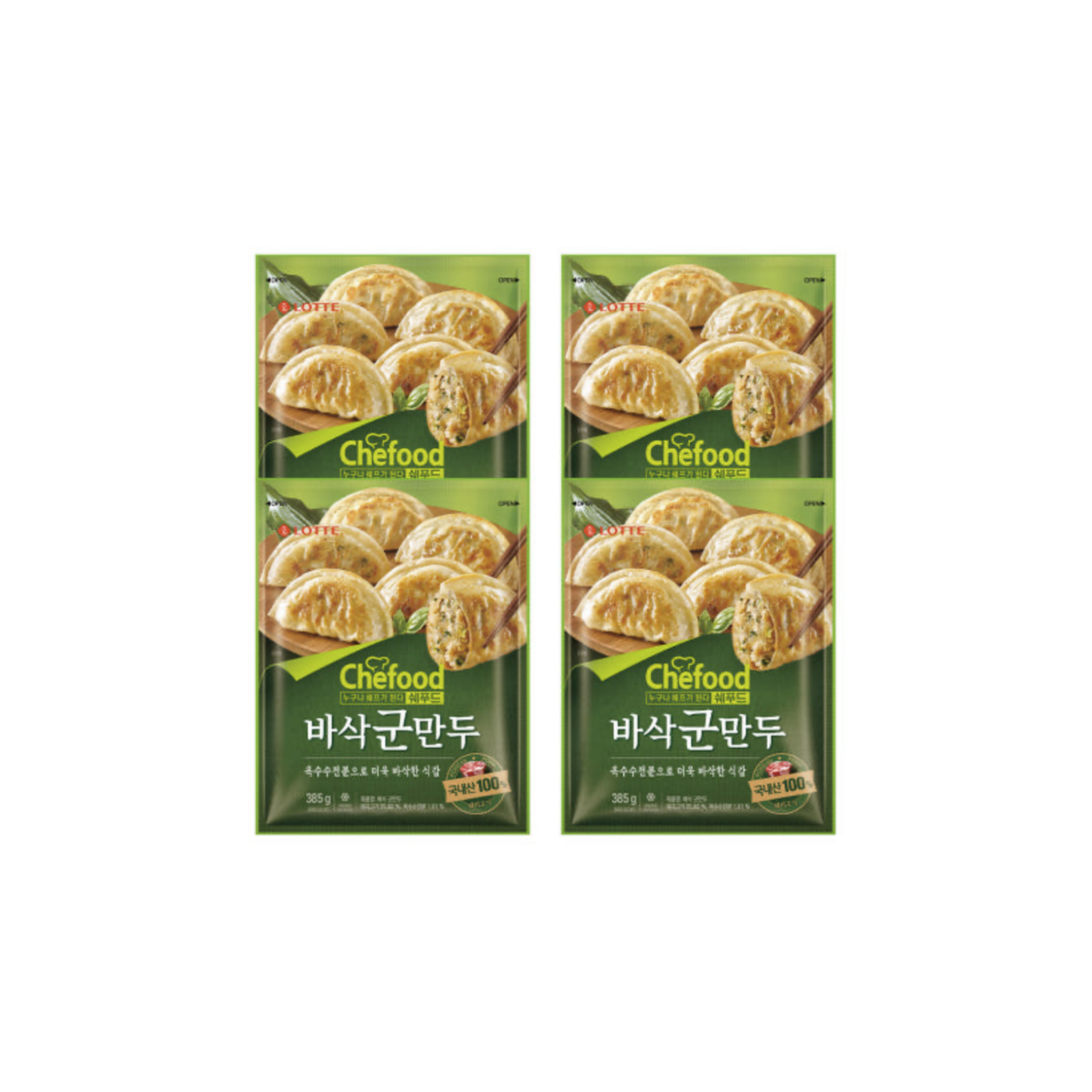 Chefood 바삭군만두 385g x 4개 : OH store