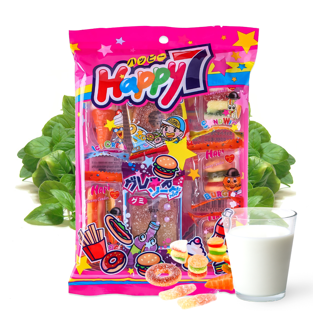 해피세븐 햄버거젤리 4가지모양 젤리 여러가지맛, 70g, 1개 : 존맛천국