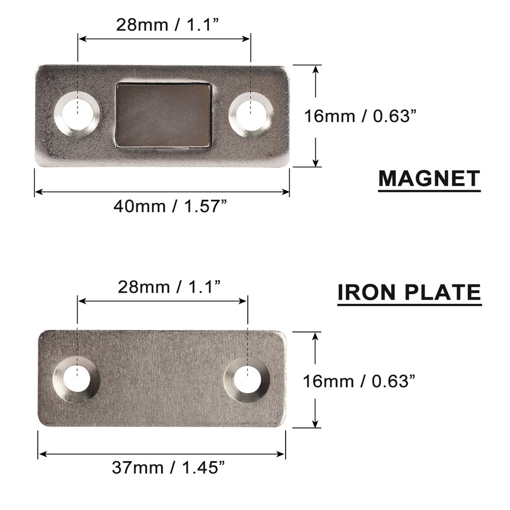 네오디뮴 래치 강력한 도어 가구 클로저 얇은 슈퍼 자석 울트라 캐치 마그네틱 캐비닛 Nickel 1 PCS : 해설집 평화