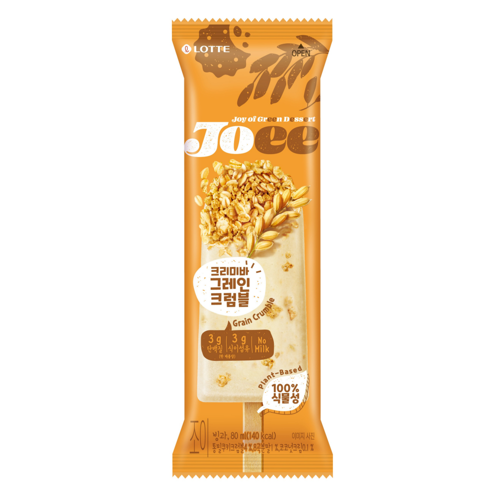 롯데 조이 크리미바 아이스크림 그레인 크럼블, 80ml, 40개 : 스낵365