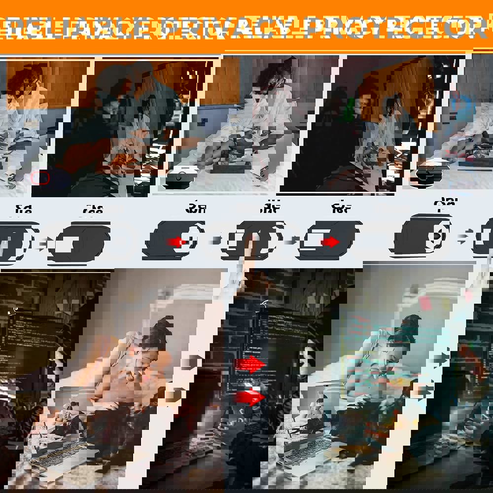 일라도르 노트북 카메라 커버 슬라이드 폰 패드 맥북 프로 컴퓨터 맥 휴대폰 PC 액세서리용 초박형 웹캠 커버 0.027인치 차단 슬라이더... 