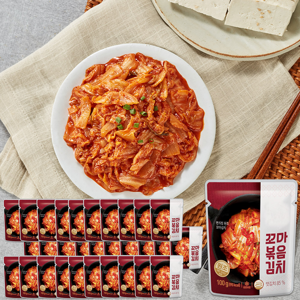 한울 국내산 원조 볶음 김치 100g 꼬마김치 여행용 0.1kg, 30개 : 헬시픽플러스