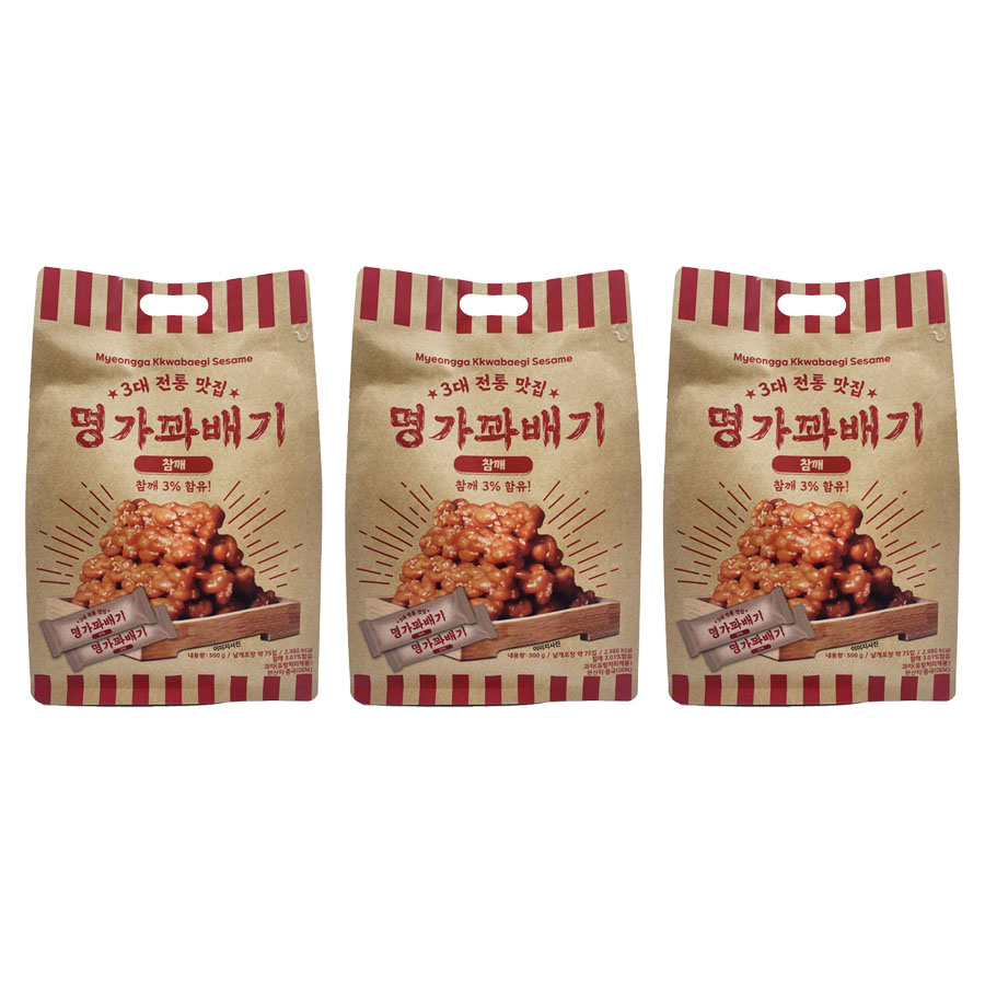3대 전통 맛집 명가 꽈배기 참깨 500g, 3개 : 에이클릭