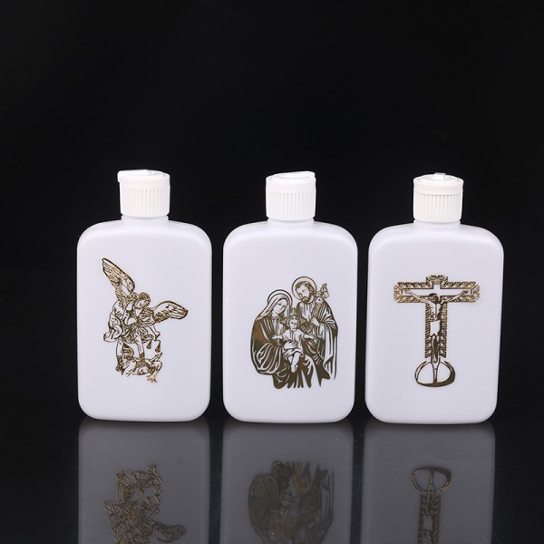골드 크로스 플라스틱 홀리 워터 빈 용기 나사 뚜껑 포함 100ml : 디어랫서