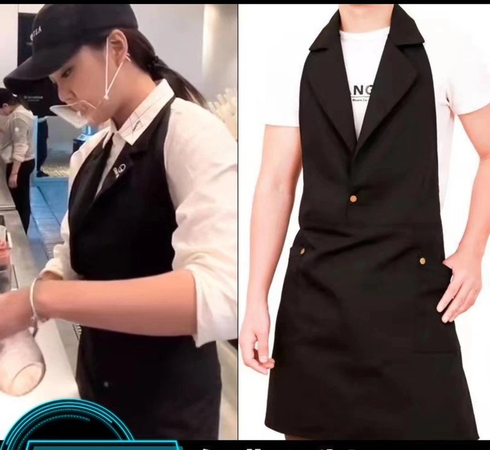 커피숍 넥 카라 바리스타 직원 유니폼 깃 세트 모자 : 저무리10