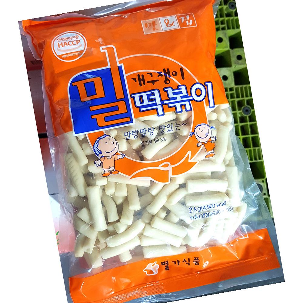 명가 밀떡볶이 떡 미니 진공 2kg 5개 쫄깃한 떡볶이 맛있는 : 모두에마켓