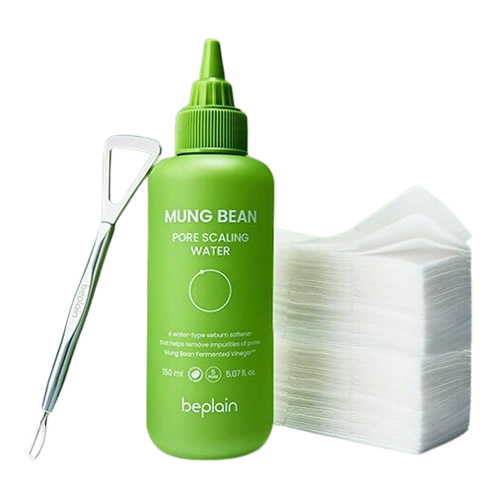 비플레인 녹두 모공 스케일링 워터 150ml + 피지스케일러 + 화장솜 80매 : FORURIUM