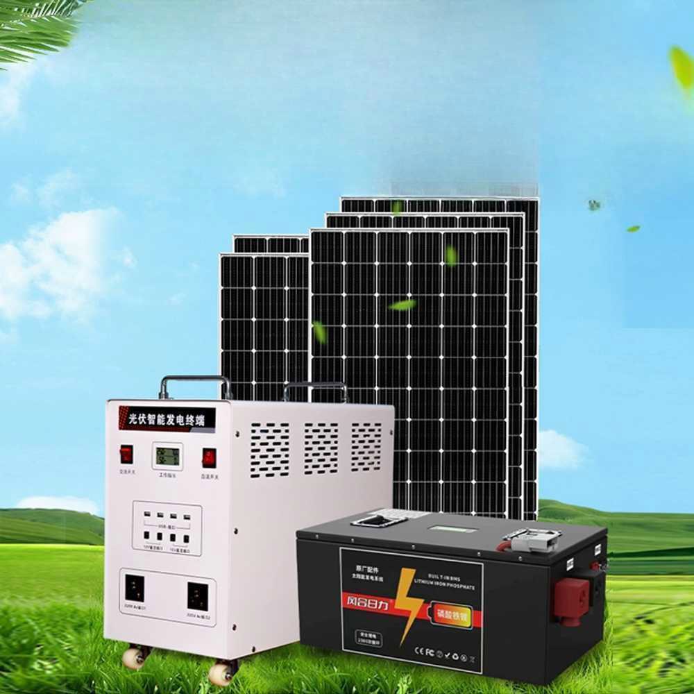 태양광 발전 시스템 220v 인버터 전원공급 아파트태양광설치 400W 풍력 캠핑용 업그레이드 버전 800W 리튬배터리 태양광 발전 시스템 풀세트... 