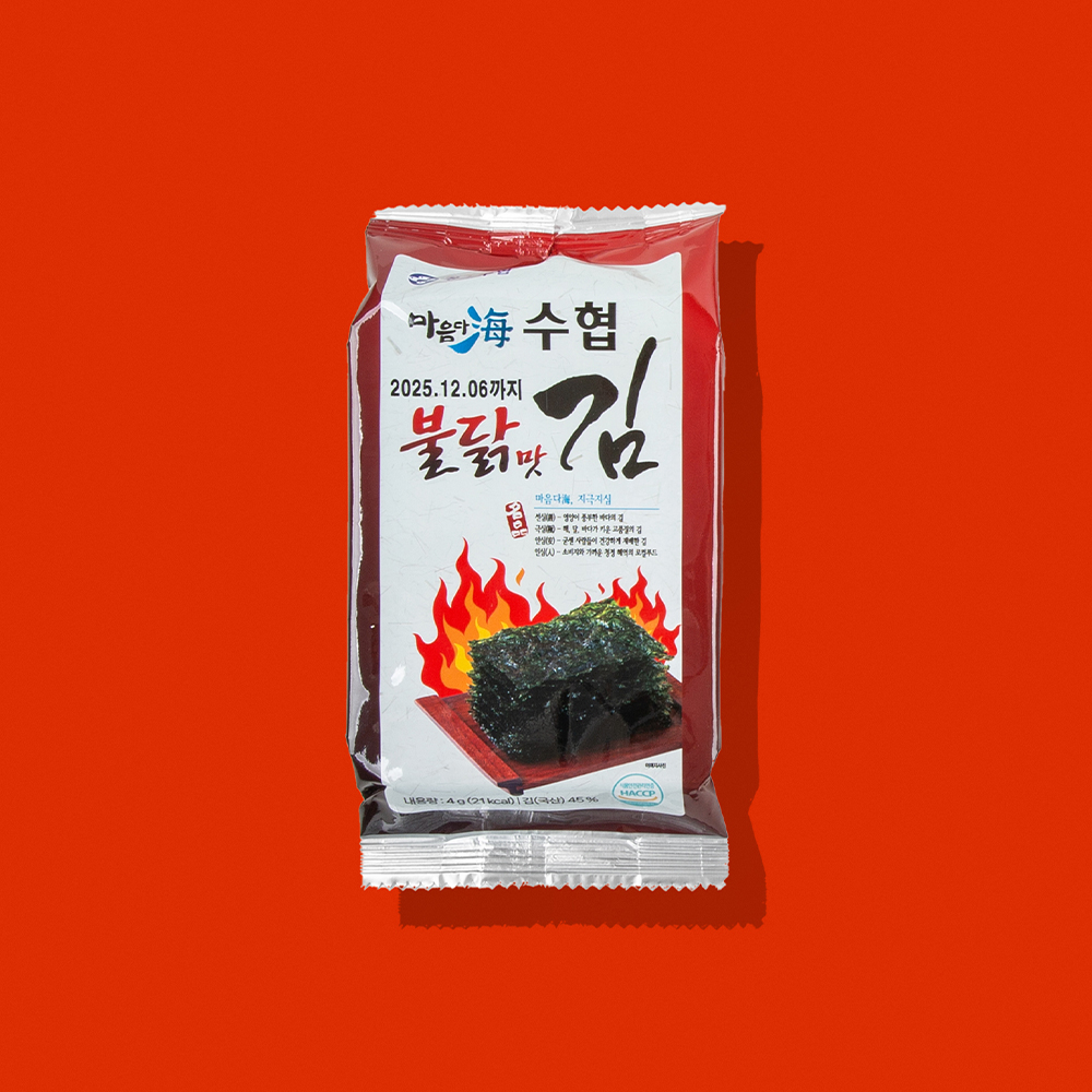 4g x 3봉 불닭맛 와사비맛 시즈닝 김 경기수협 마음다해 김 : 경기수협 김가공센터