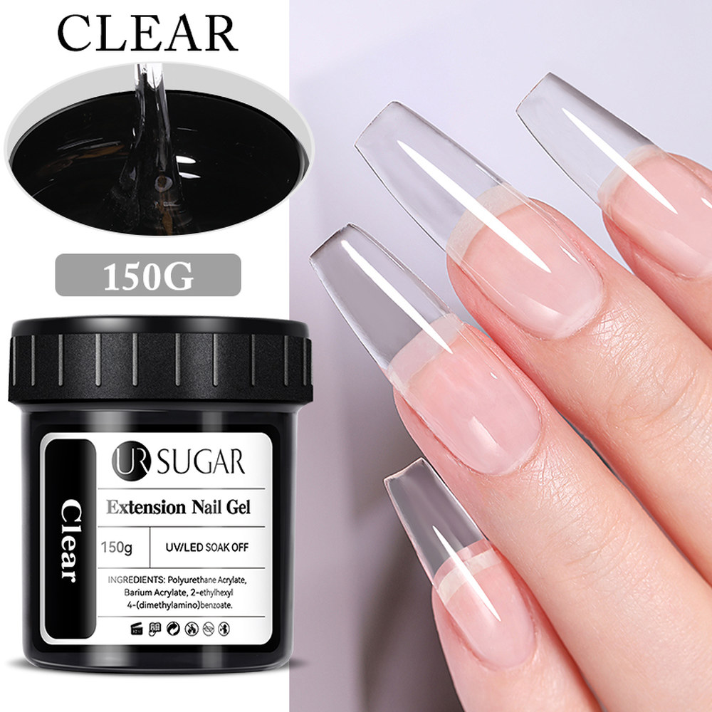 UR SUGAR 투명 네일 익스텐션 젤 젤리 화이트 라이트 핑크 아크릴 프랑스 아트 UV LED 반영구 매니큐어 150g : 비트CP