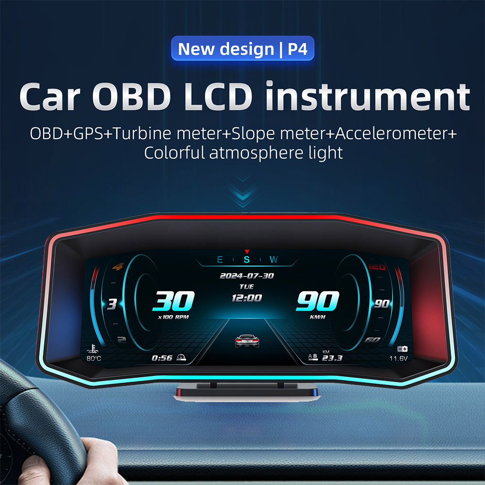 GPS 타코미 HUD 경사계 디스플레이 스마트 속도계 디지털 4X4 OBD2 P4 자동차 P4 : 글로브포