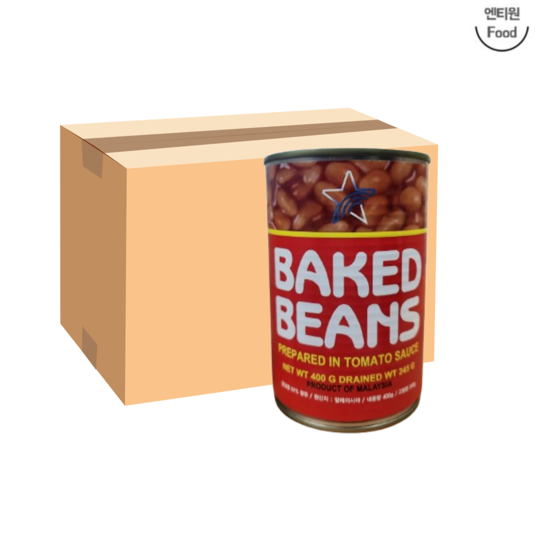 베이크드 빈스 400g 한박스 (24개입)콩통조림 ,부대찌개, 캠핑 요리에 딱 : 엔티원푸드