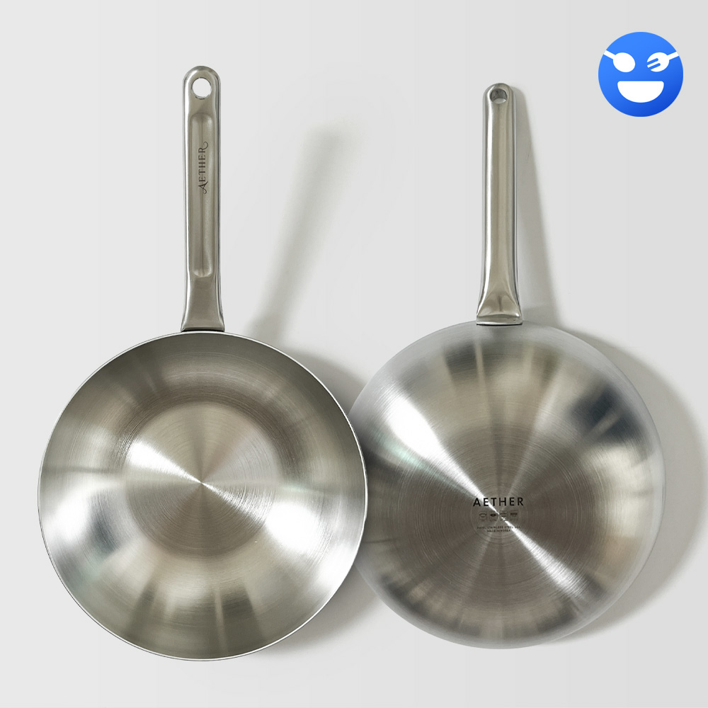 레스토 무연마제 볶음팬 한일 스텐 통5중 IH 에테르 궁중팬 웍 28cm, 스텐실버 : 레스토
