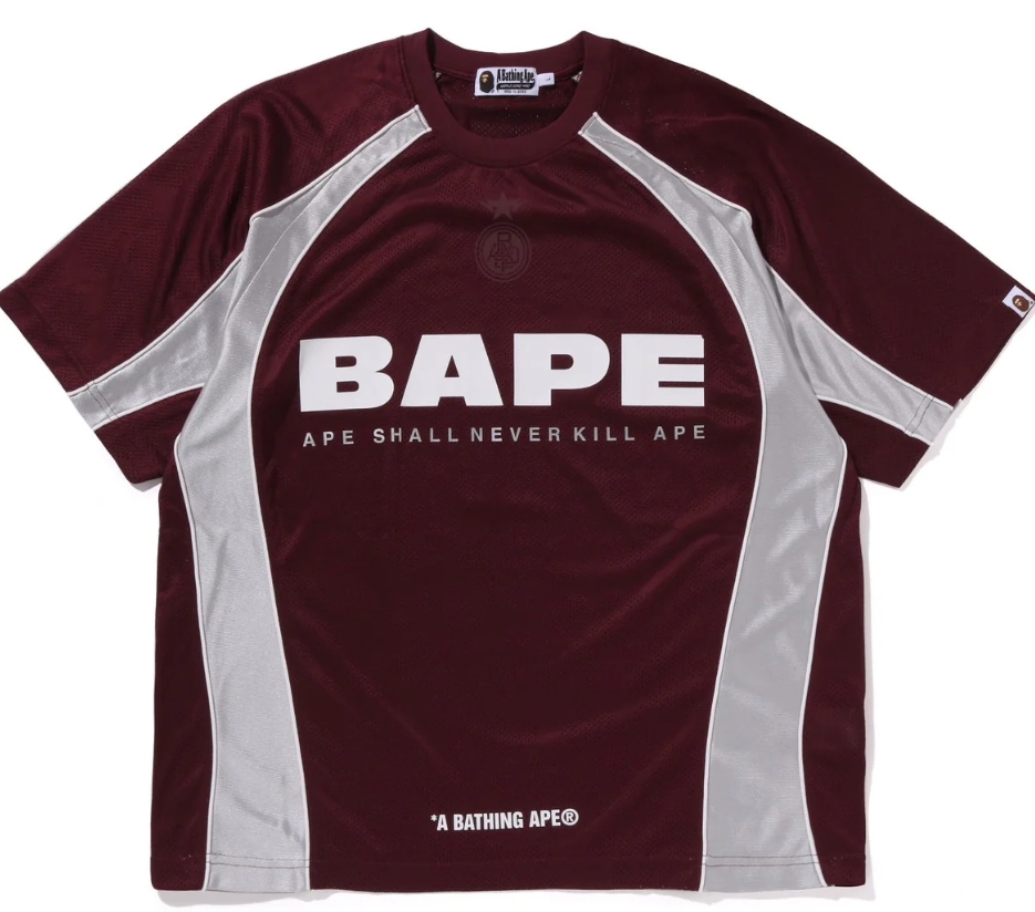 (베이프정품) 솔리드 카모 자카드 멀티 로고 릴랙시드 핏 풋볼 져지 SOLID CAMO JACQUARD MULTI LOGO RELAXED FIT FOOTBALL JERSEY... 