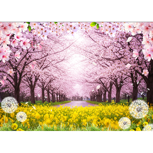 봄현수막 벚꽃 유채꽃 현수막 어린이집 봄행사 포토존 제작 140x100cm 261번 : 키즈나래디자인
