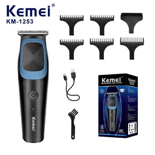 Kemei KM-1253 충전식 헤어 클리퍼 - 휴대용 USB-C 남성 및 여성을 위한 사용하기 쉬운 가정용 트리머 : 에스디 물산