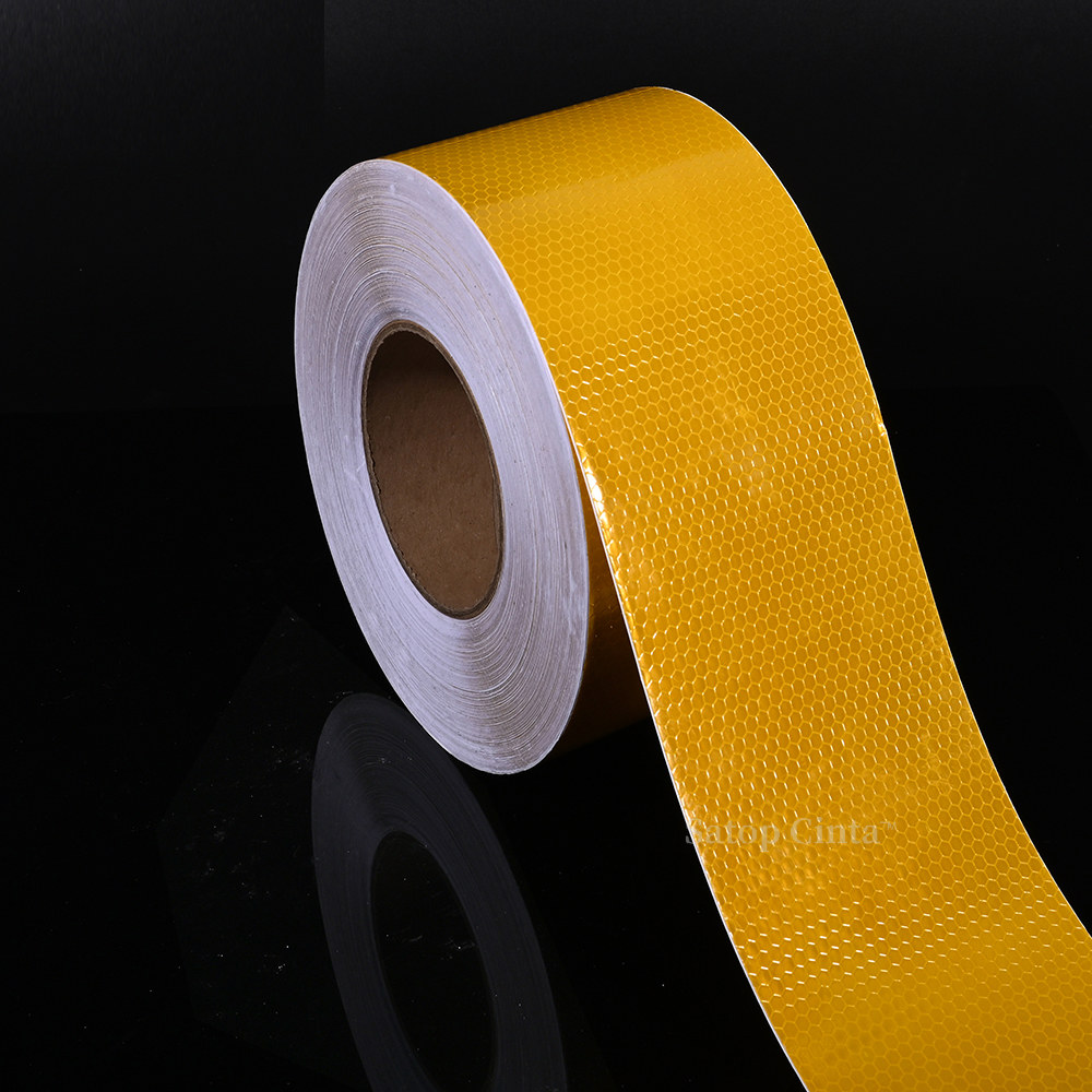 높은 조명 PVC 반사 안전 경고 테이프, 10cm x , 도로 교통 건설 현장, 자체 접착 가이드 사인 : 더블디비즈니스