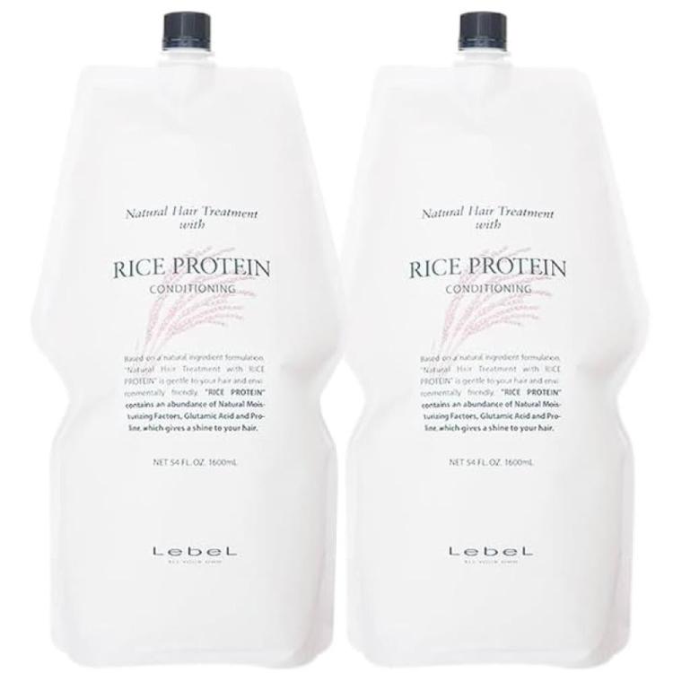 [2 개 세트] 루베루 내츄럴 헤어 트리트먼트 위드 RP 라이스 단백질 1600ml 리필 레필 : favoriteshop